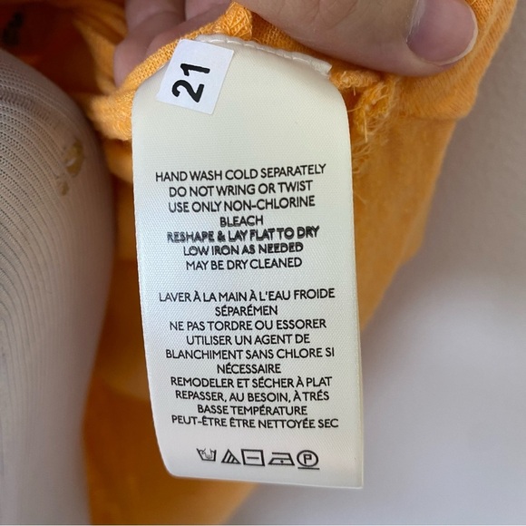 Free People Womens Market Embroidery Trim Tassel Tie V-Neck Tee Carrot Orange XS - Picture 12 of 15